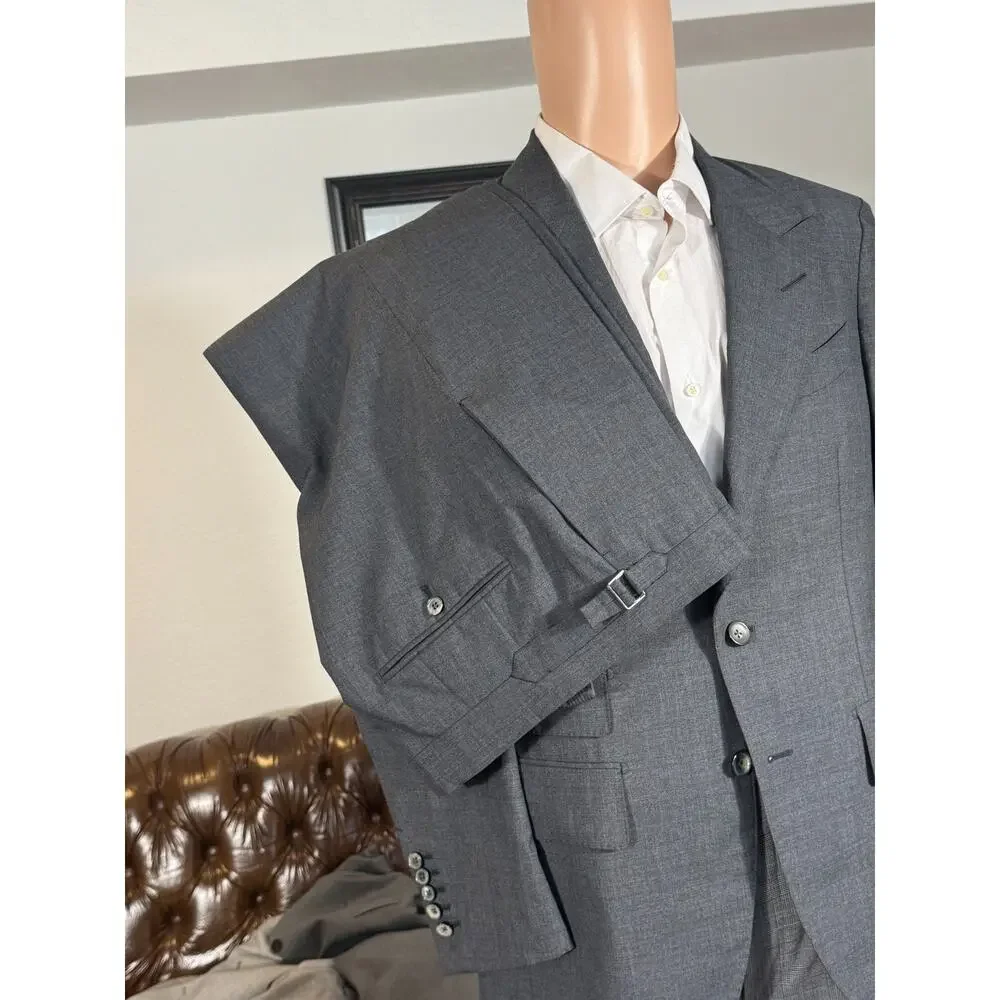 Tom Ford Shelton 2Pc Charcoal Wool Peak Lapel Suit 48R 38R 34x28 Trousers